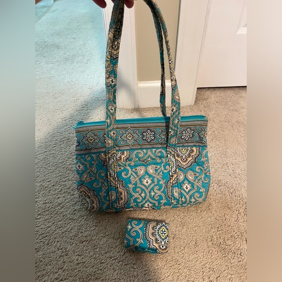 VERA BRADLEY 2 pc Totally Turq Small purse & Lipstick case - Picture 3 of 10